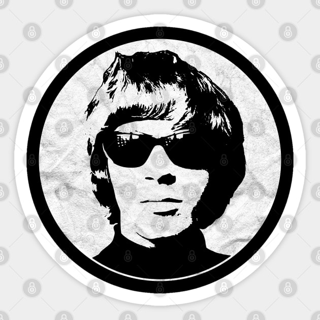 SCOTT WALKER - Legendary singer-songwriter, composer & producer (White Print) Sticker by RCDBerlin